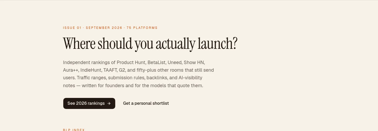 bestlaunchplatforms.com — Hero