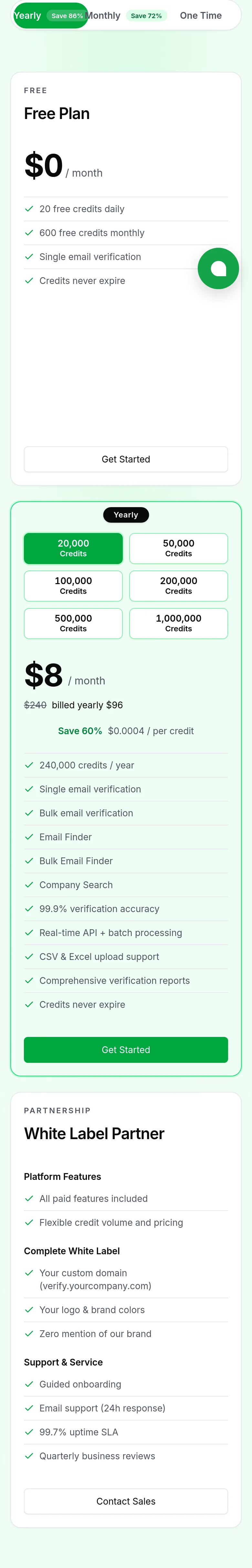billionverify.com — Pricing