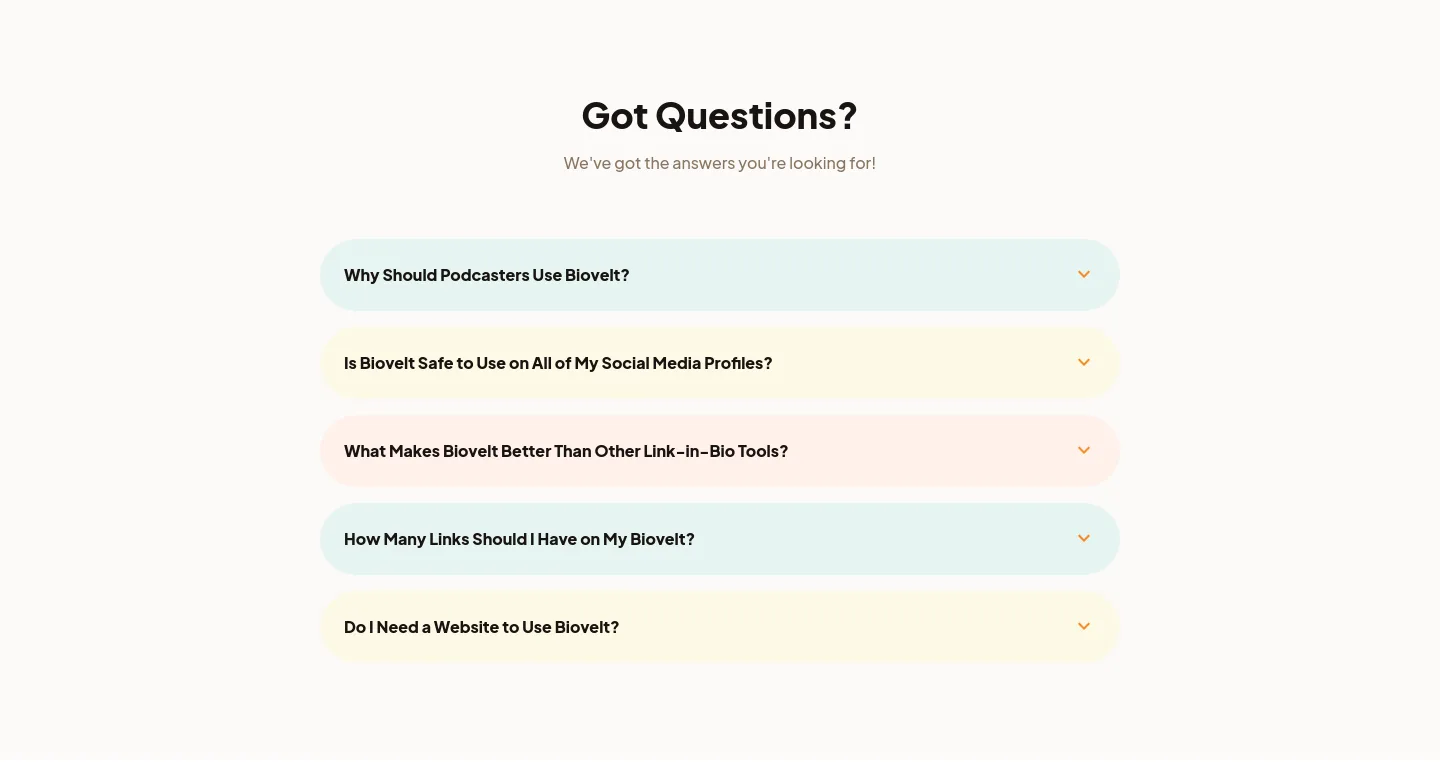biovelt.com — a real FAQ section