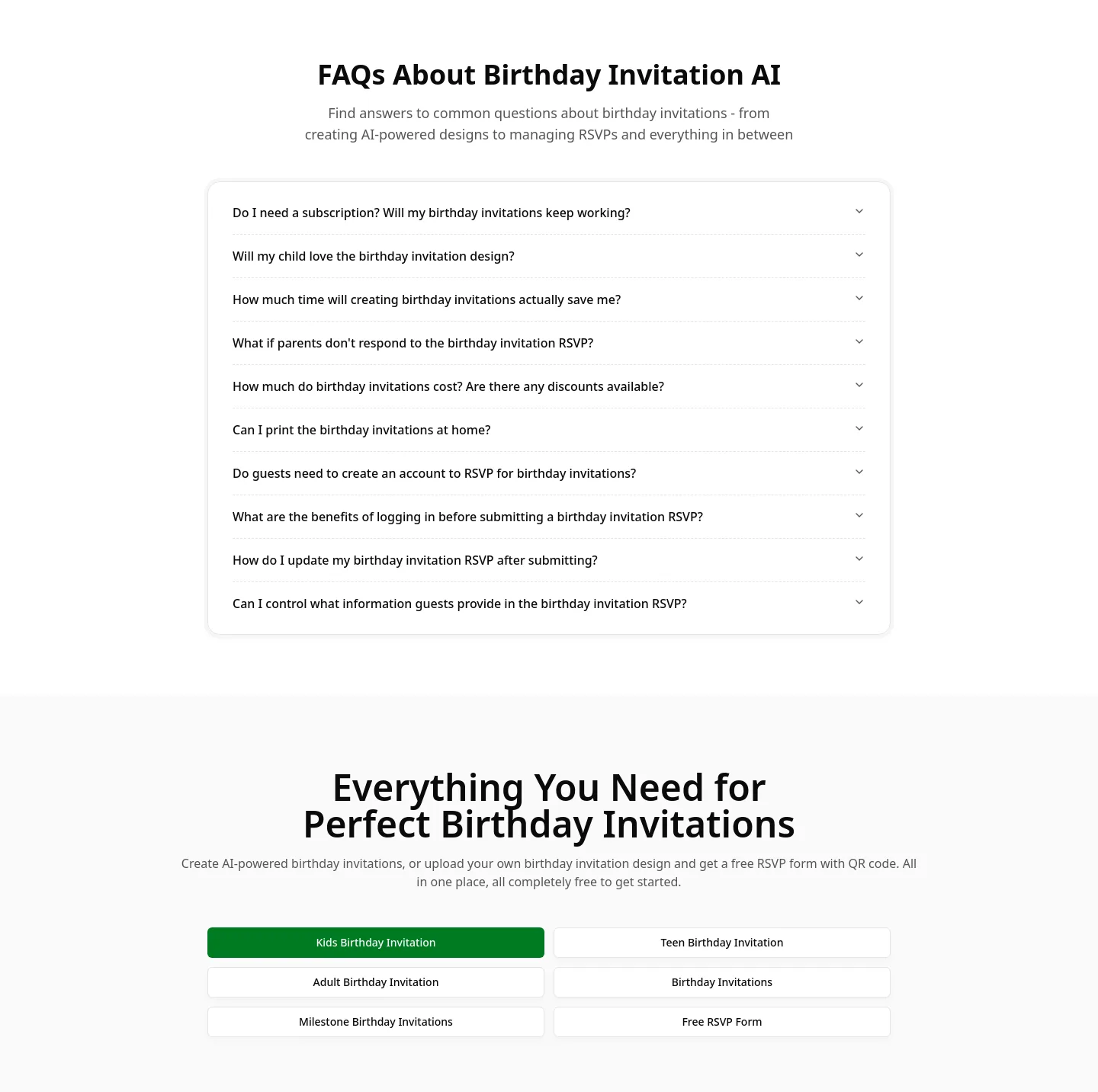birthdayinvitation.ai — FAQ