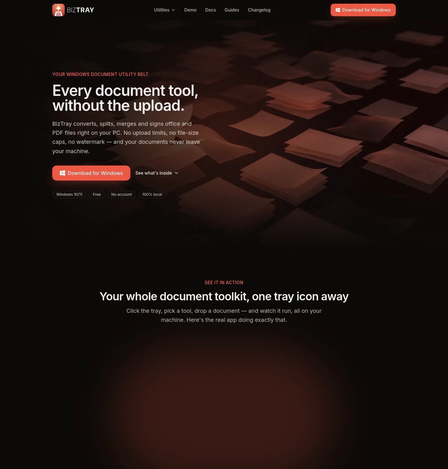 biztray.io — a measured funnel