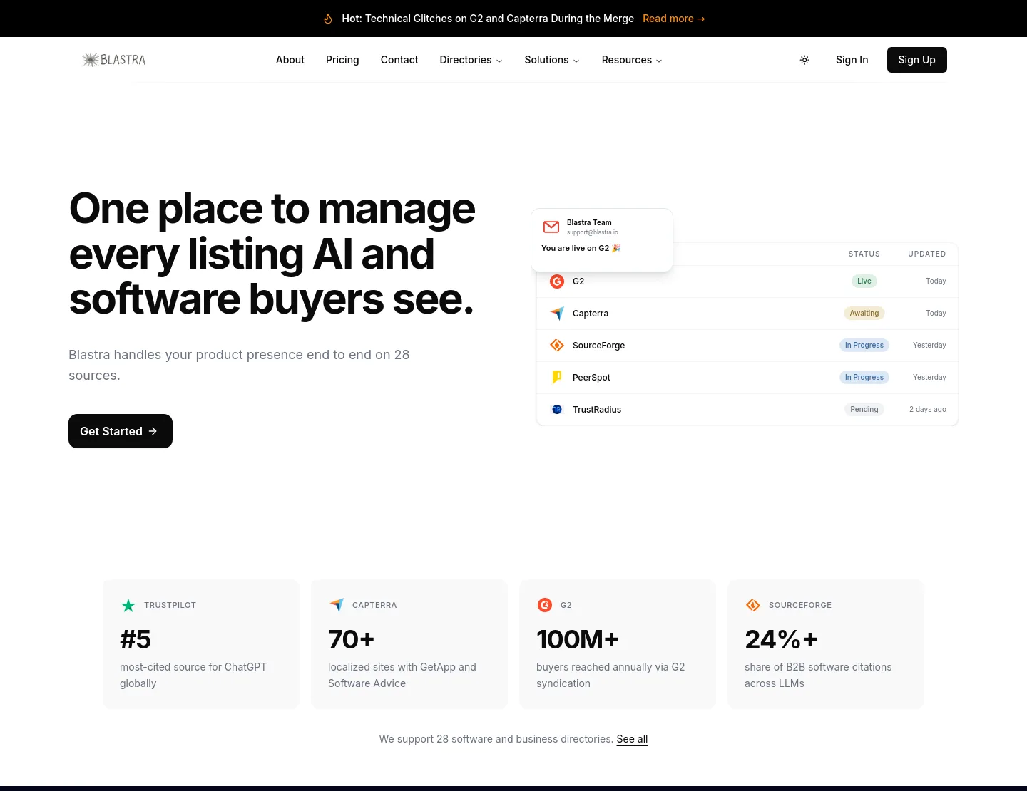 blastra.io — a measured funnel