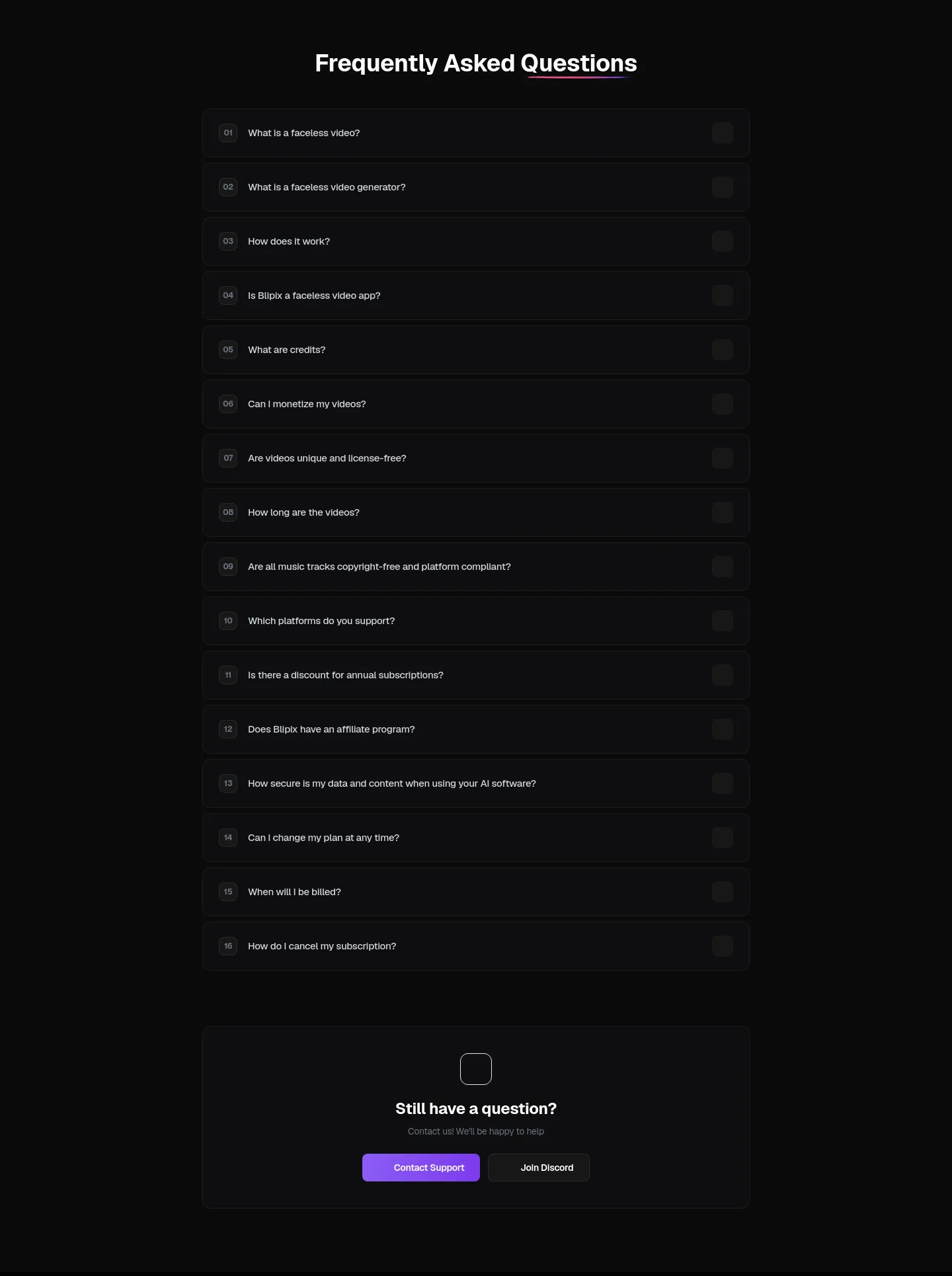 blipix.pro FAQ section
