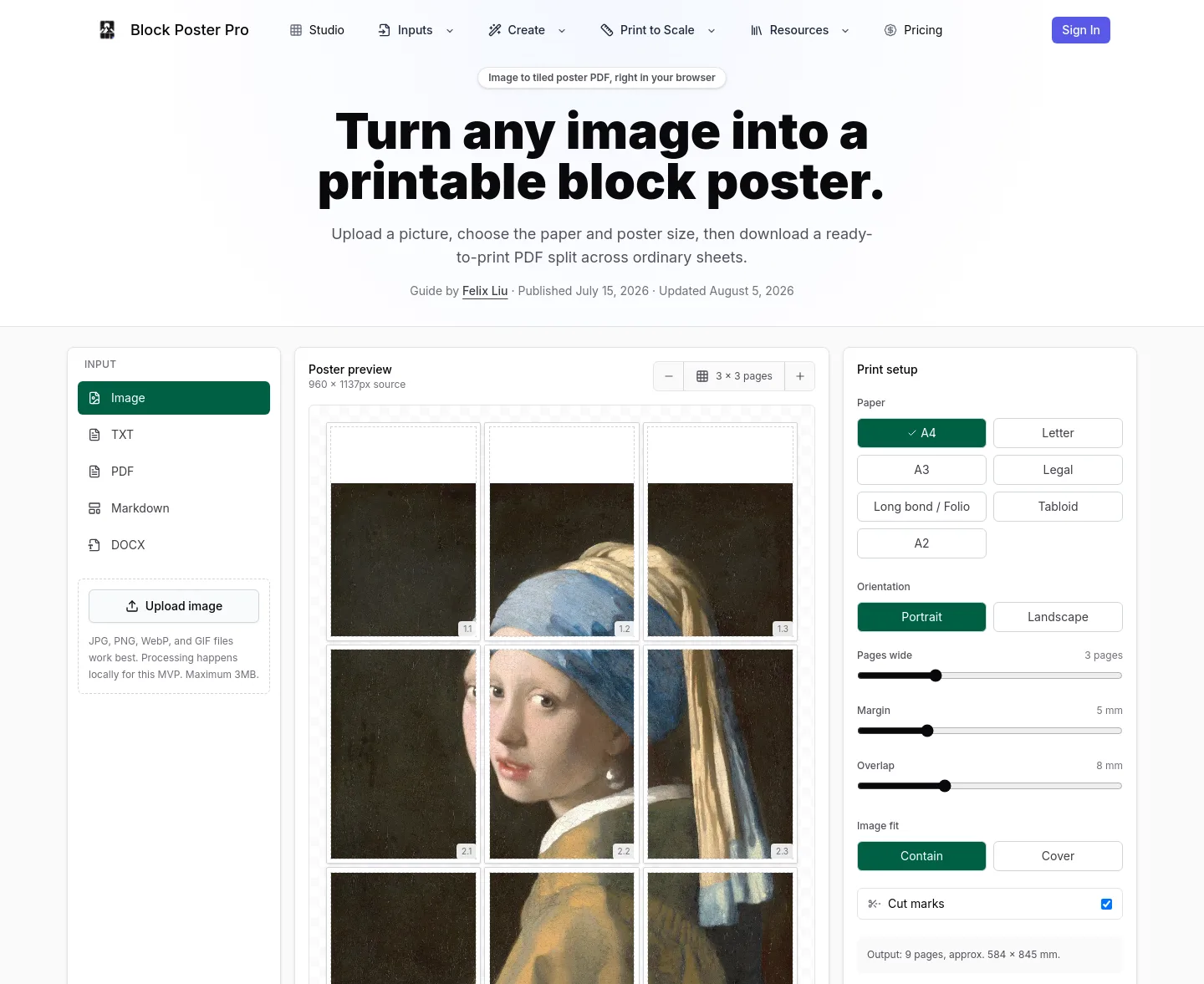 blockposter.pro — a measured funnel