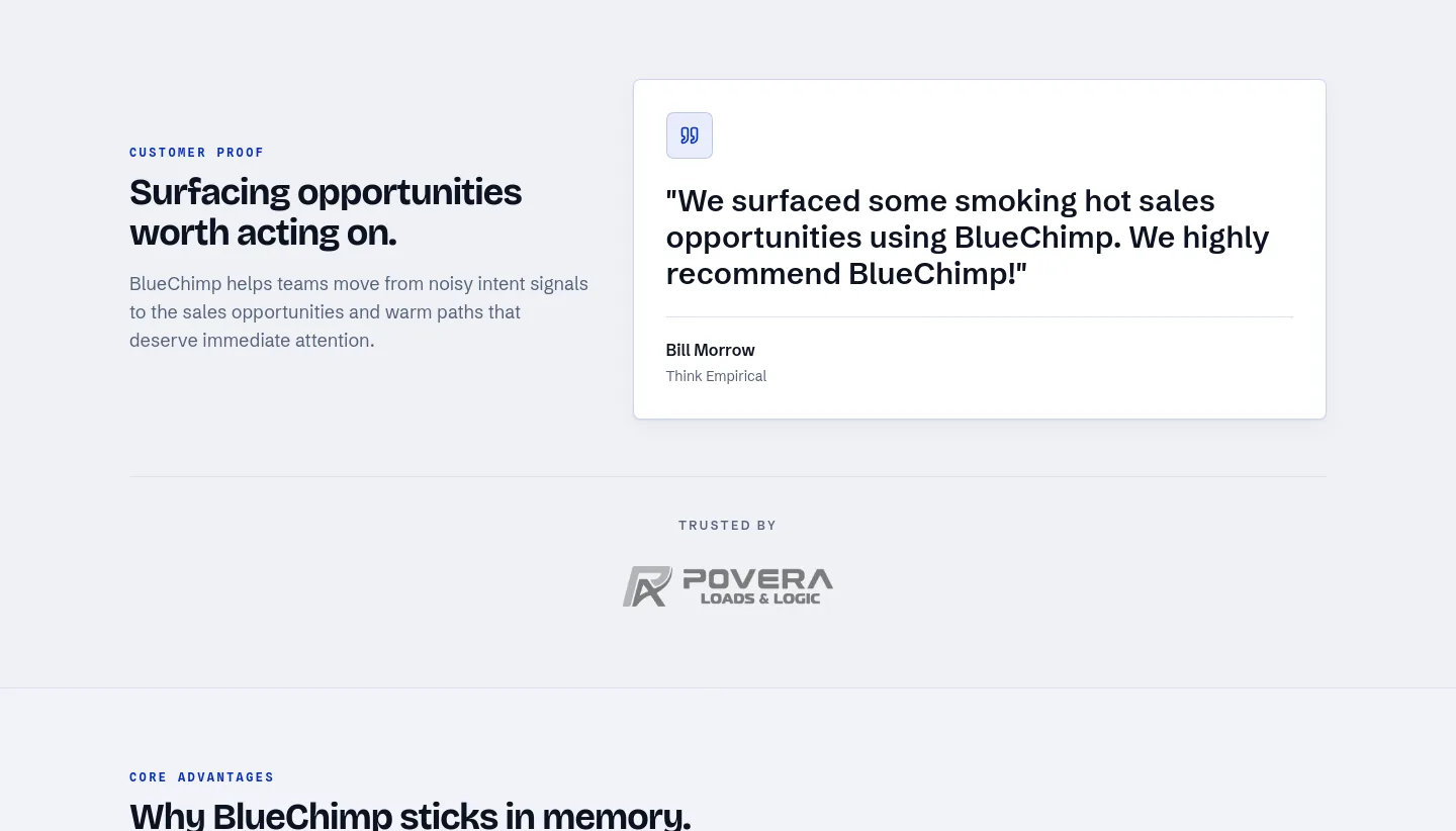 blue-chimp.com Logo Wall section