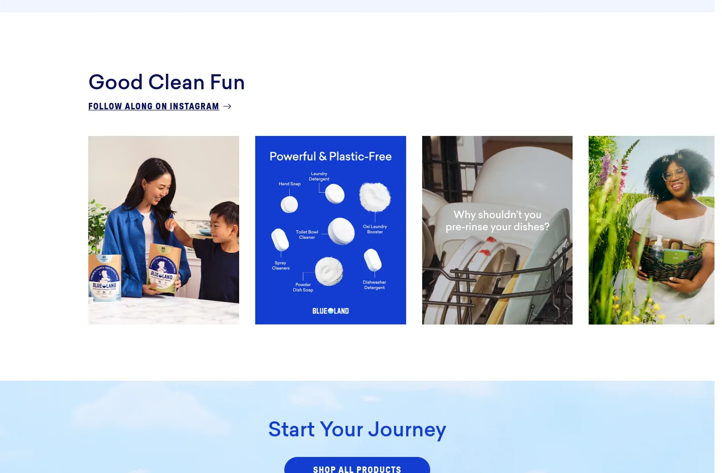 blueland.com — a real Logo Wall section