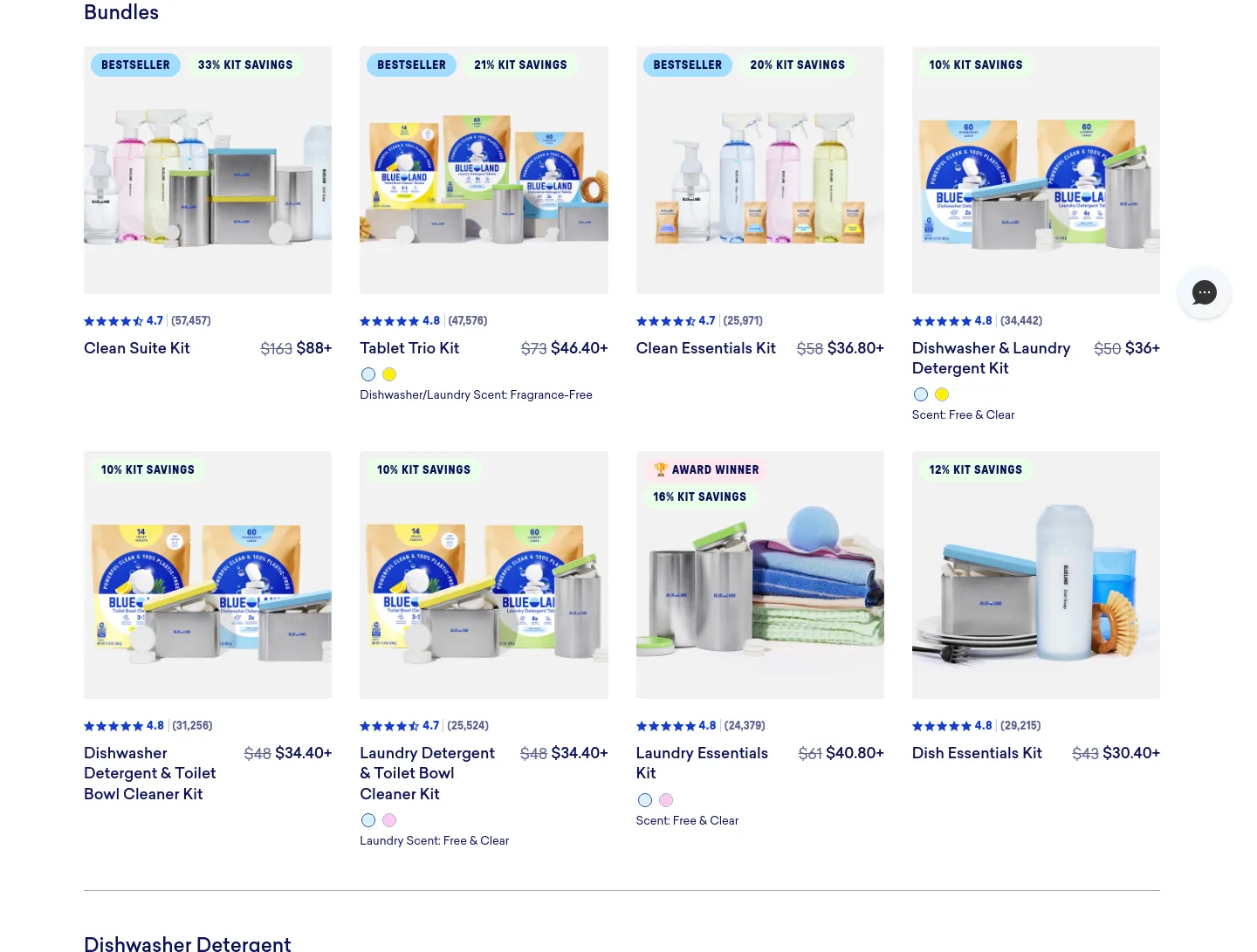 blueland.com Pricing section