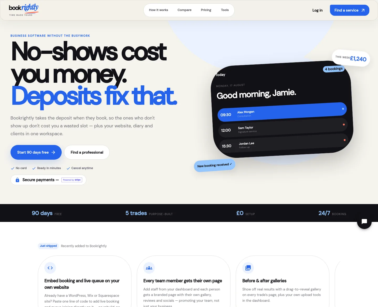 bookrightly.co.uk — a measured funnel