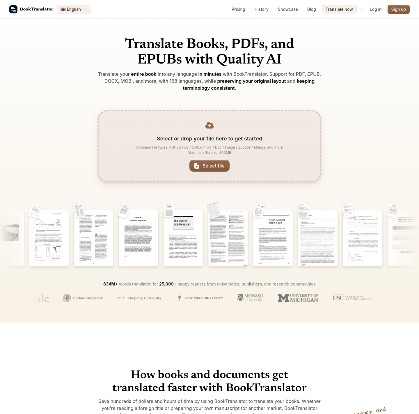 booktranslator.app — a real Hero section