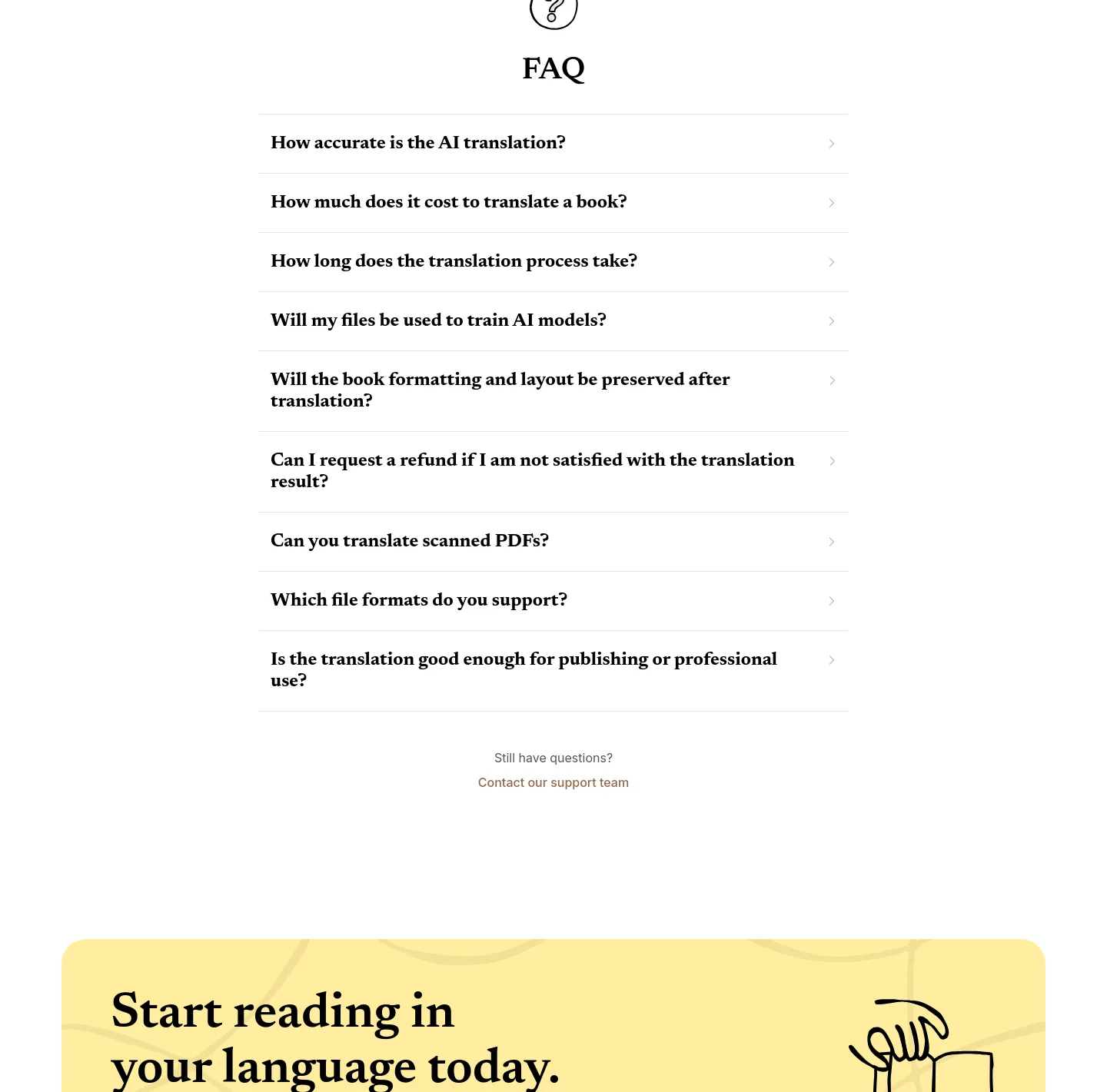 booktranslator.app FAQ section