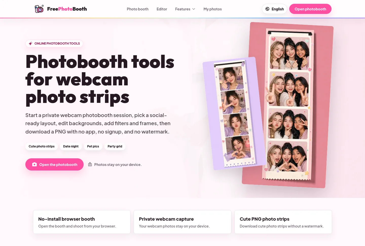 boothtale.com — a measured funnel