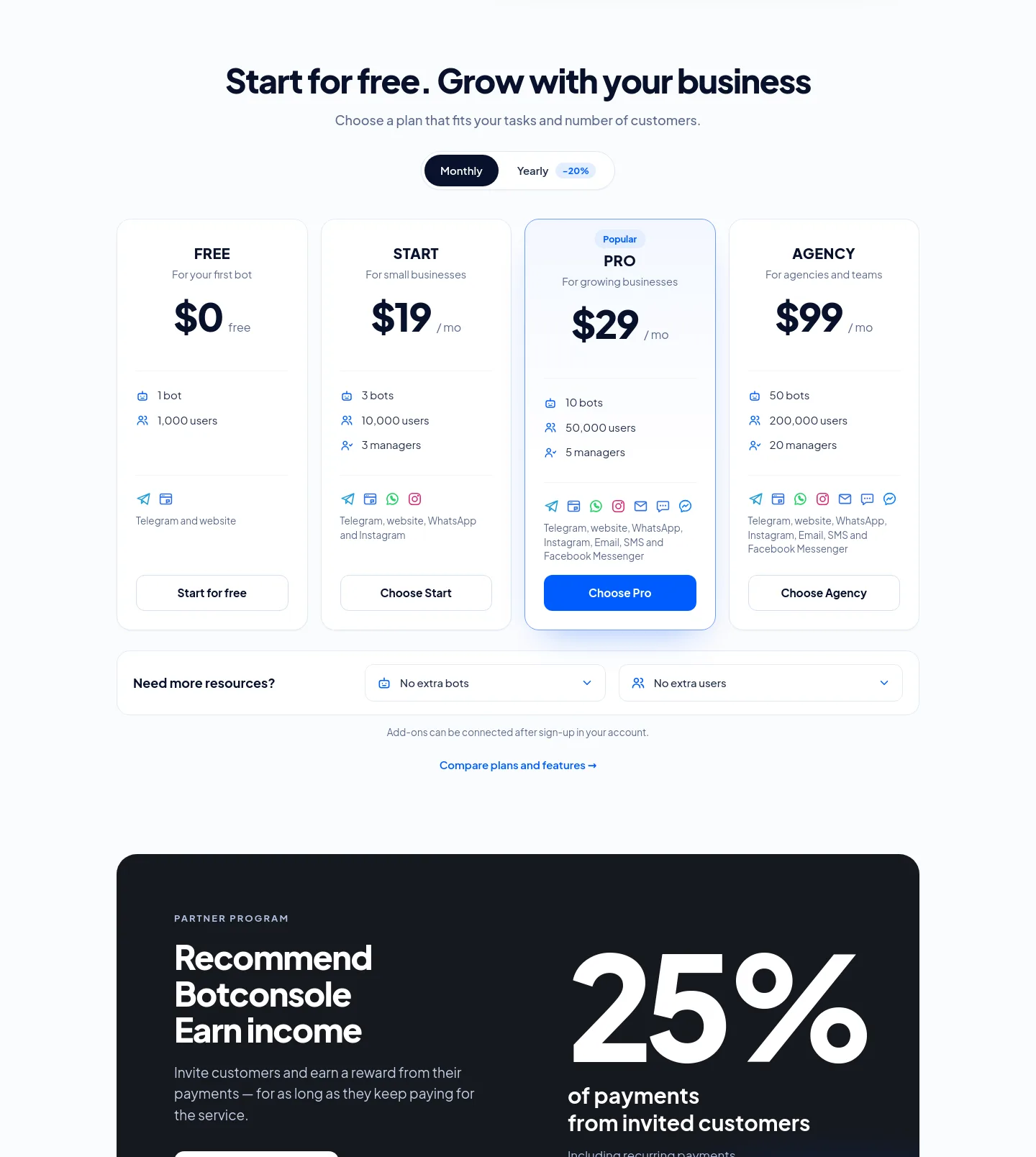 botconsole.net — Pricing
