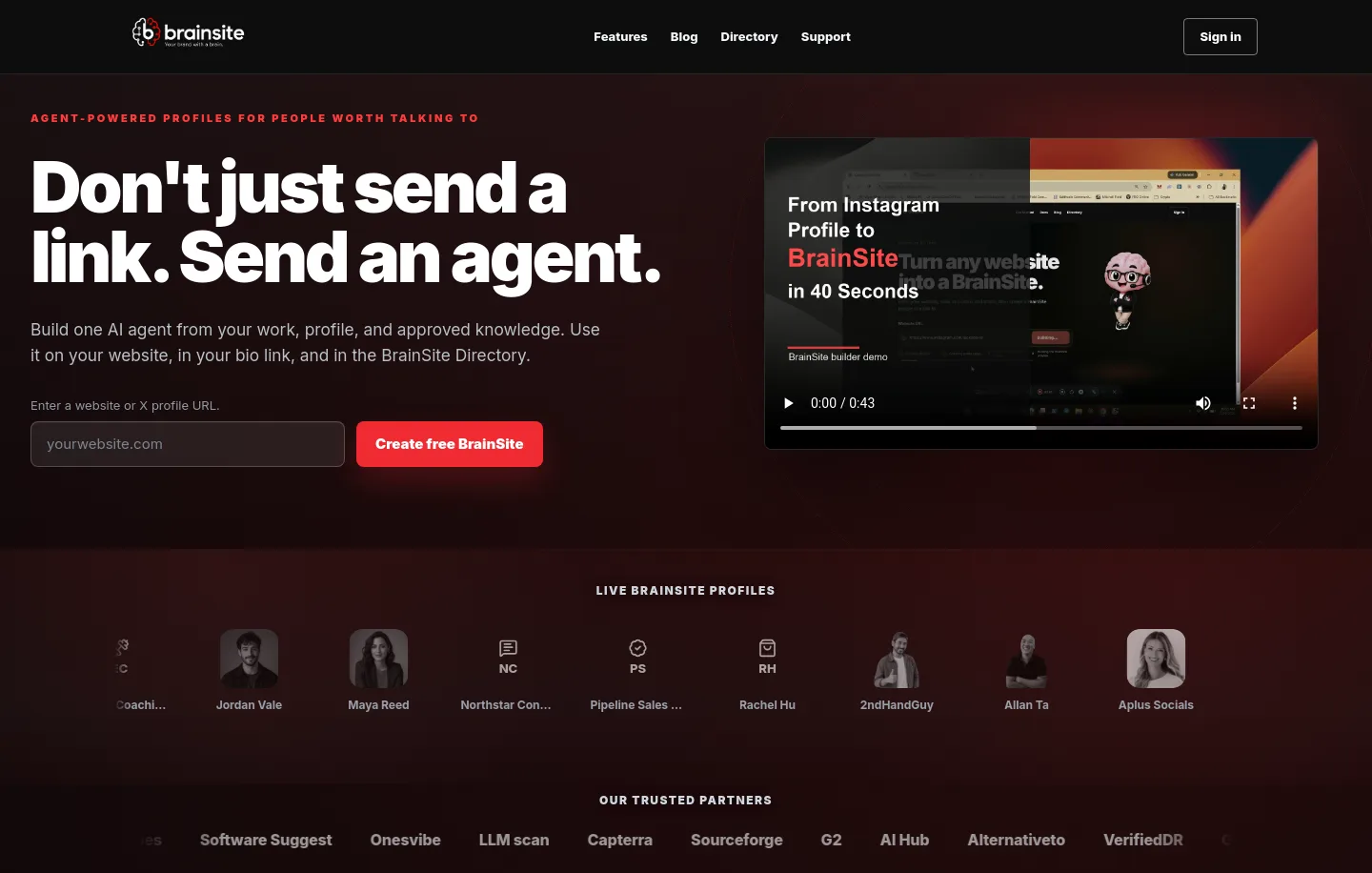 brainsite.ai — a measured funnel