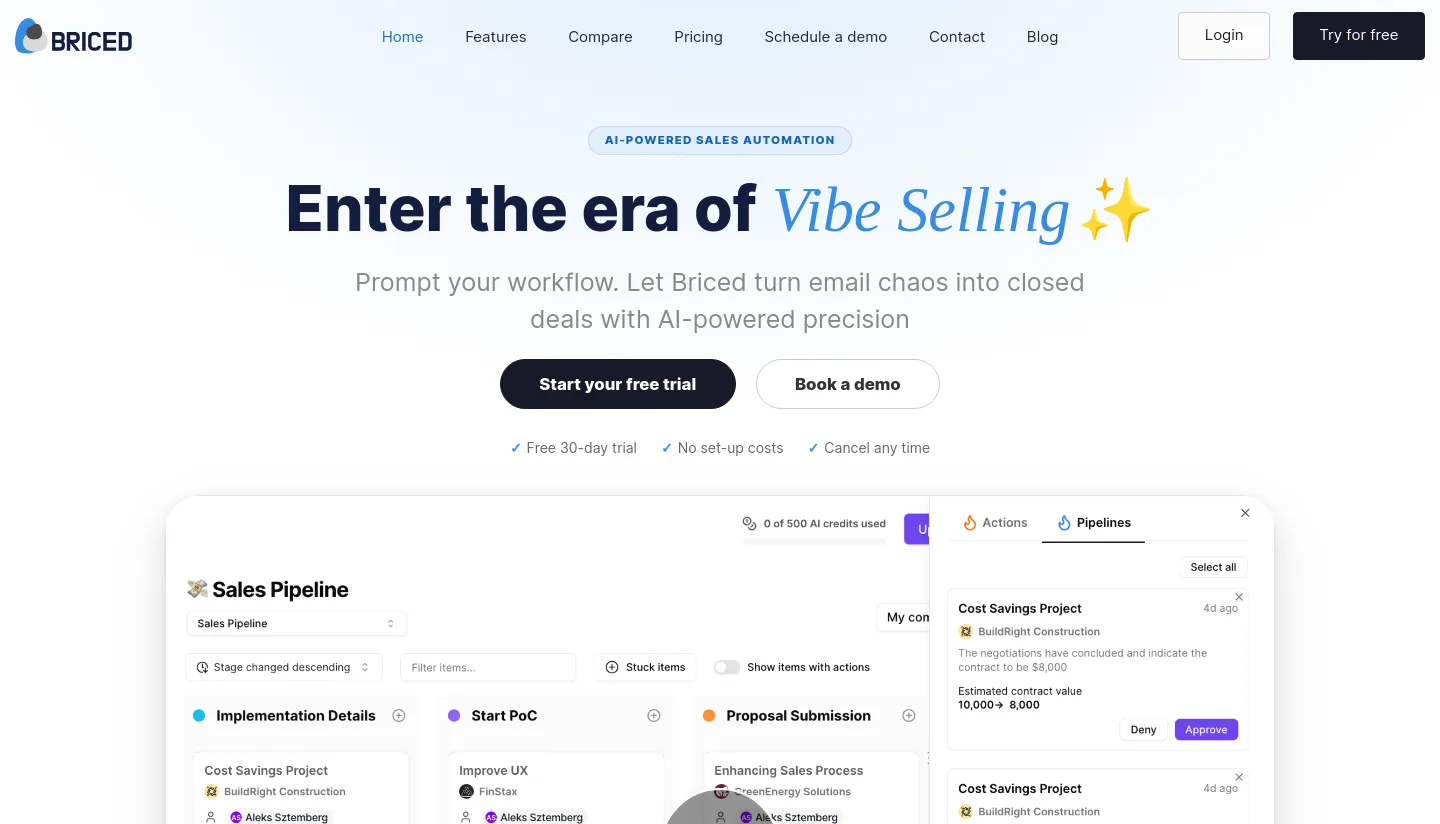 briced.com — a measured funnel