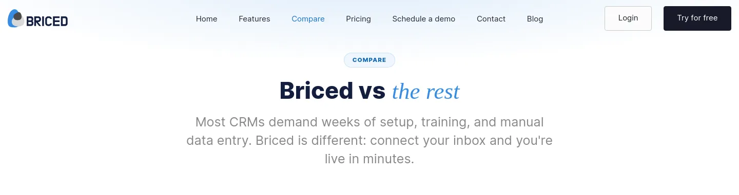 briced.com Hero section