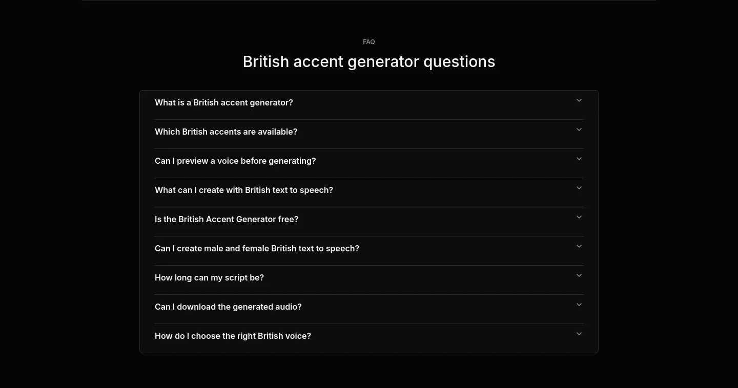 britishaccent.pro — FAQ