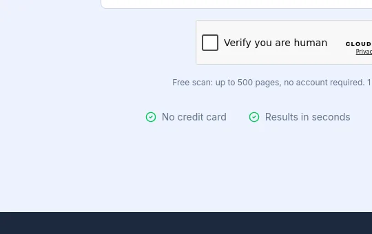 No credit card element from brokenlinkscan.com