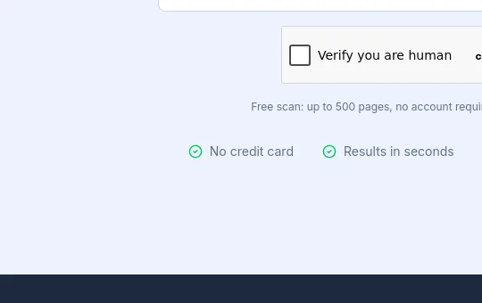 No credit card element from brokenlinkscan.com