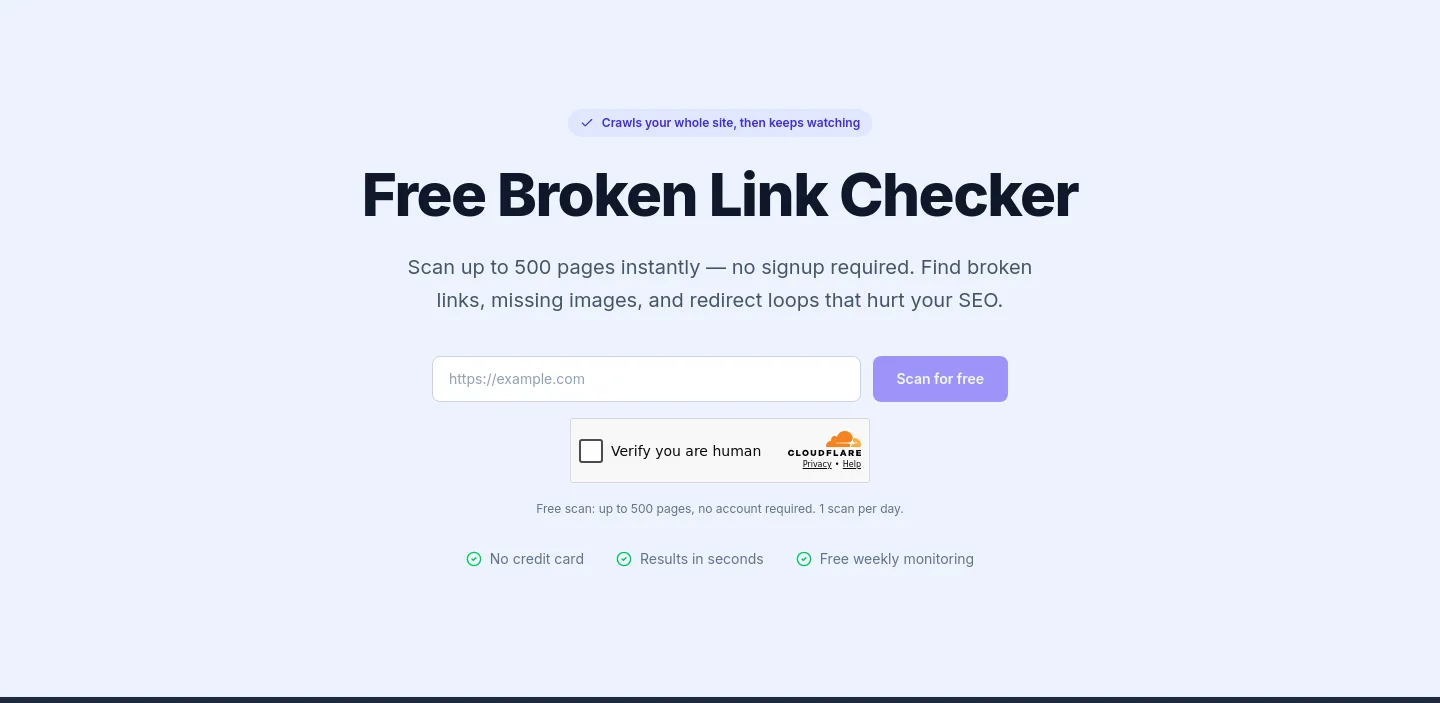 brokenlinkscan.com — Hero