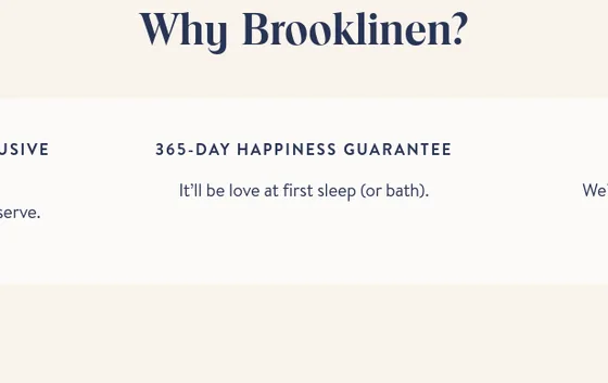 Guarantee element from brooklinen.com