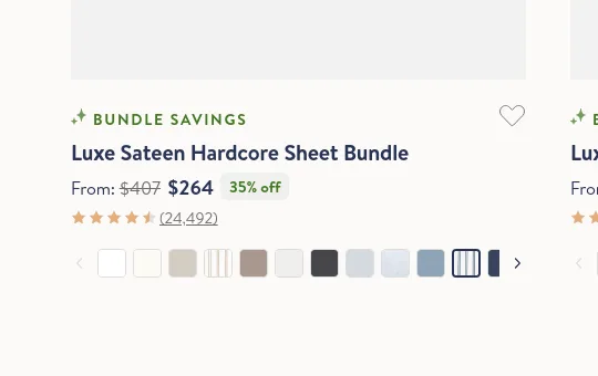 Price anchor element from brooklinen.com