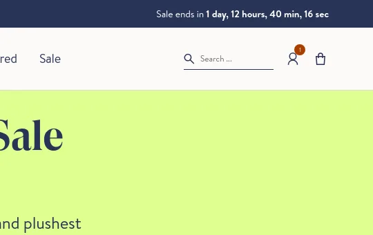 Countdown element from brooklinen.com
