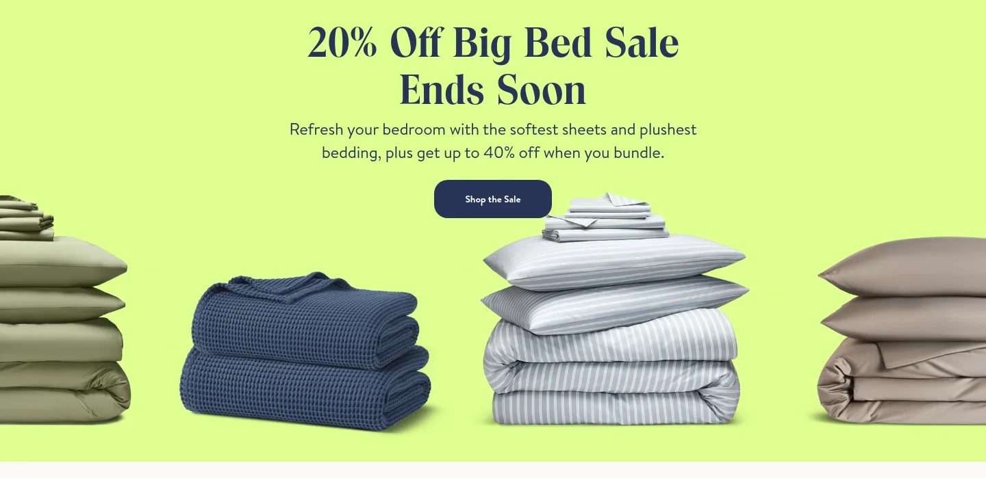 brooklinen.com — a real Hero section