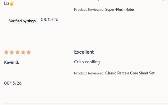 Rating element from brooklinen.com