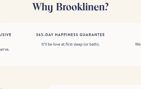 Guarantee element from brooklinen.com