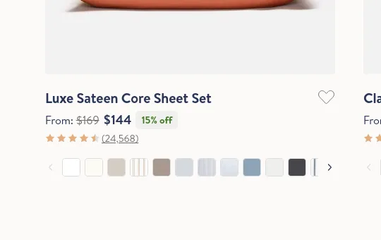 Price anchor element from brooklinen.com