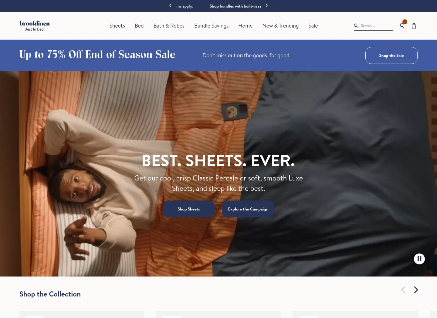 brooklinen.com — a measured funnel