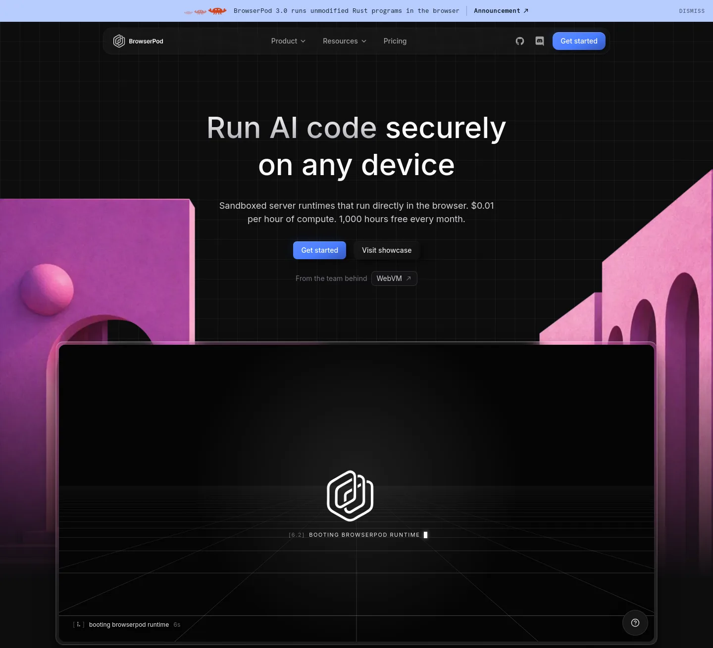 browserpod.io — a measured funnel