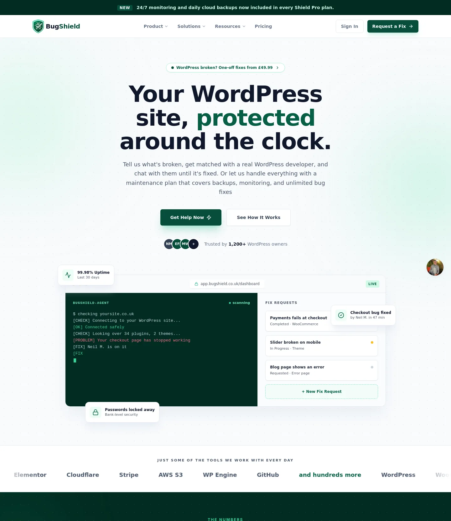 bugshield.co.uk — a measured funnel