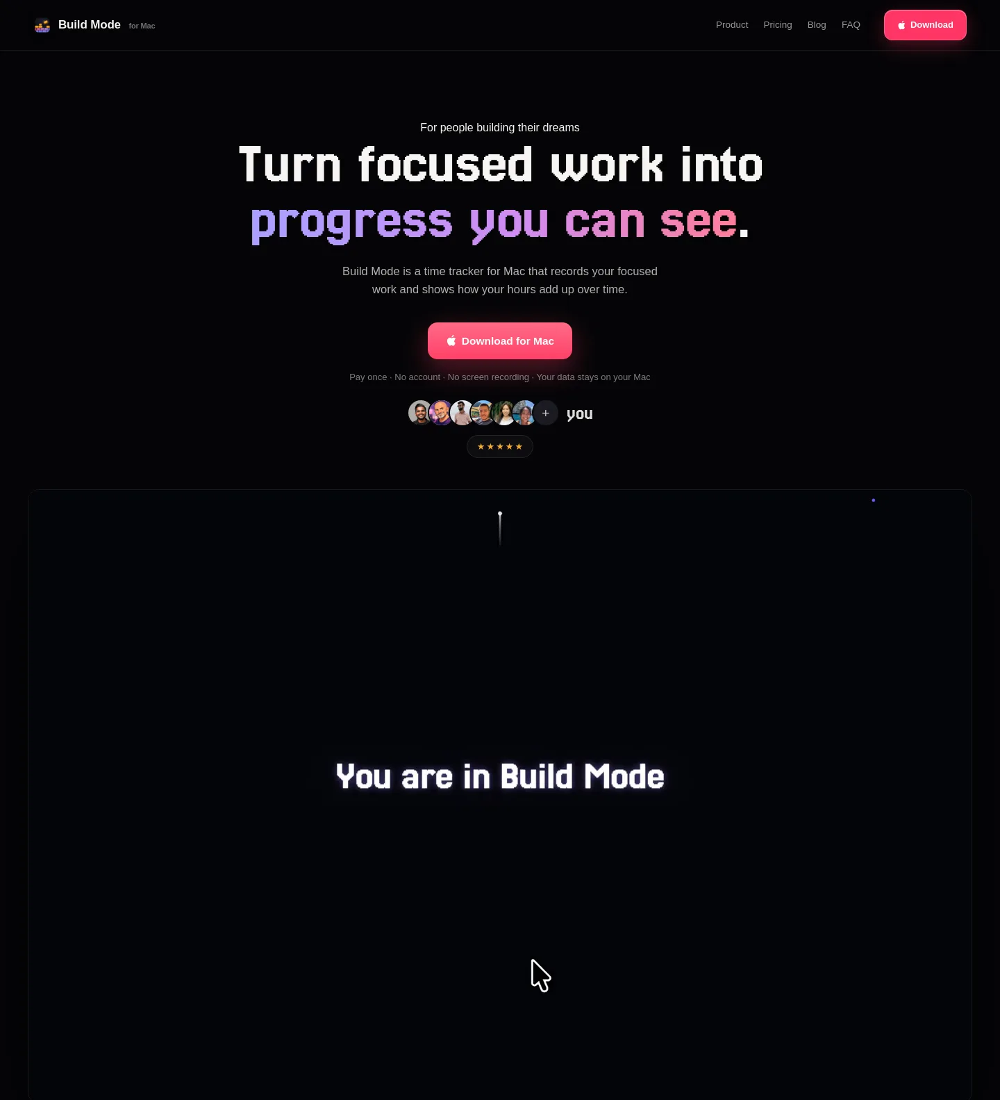 buildingnow.app — a measured funnel