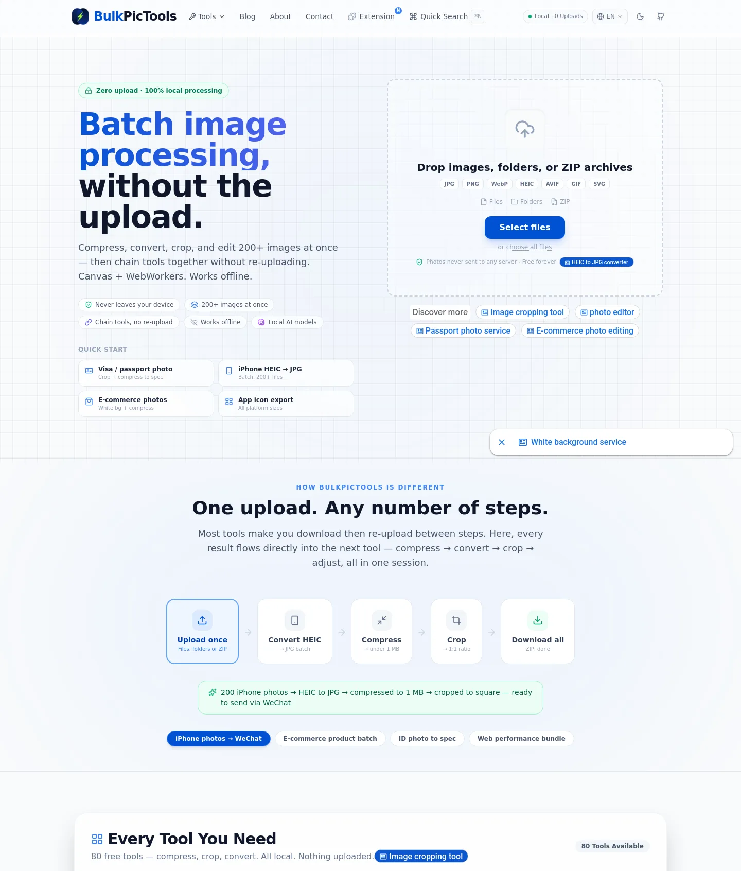 bulkpictools.com — a measured funnel
