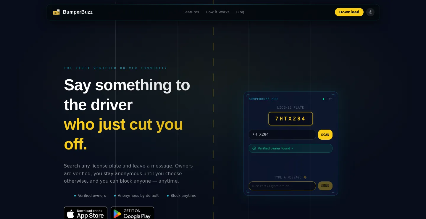 bumperbuzz.app — a measured funnel