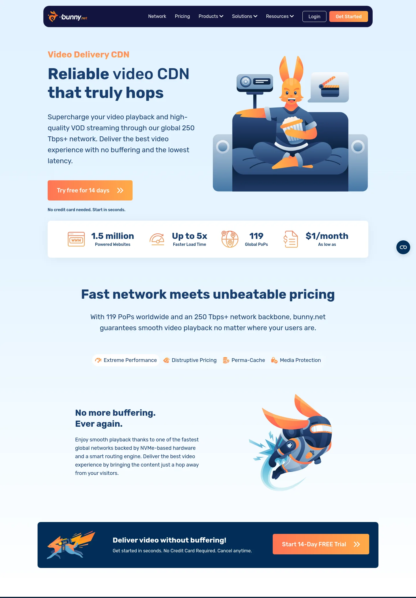 bunny.net Hero section