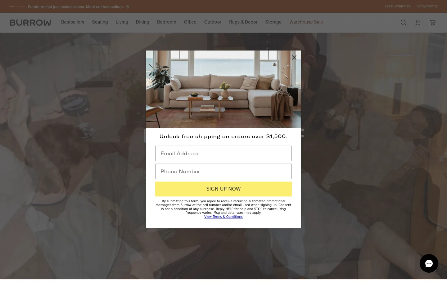 burrow.com — a measured funnel