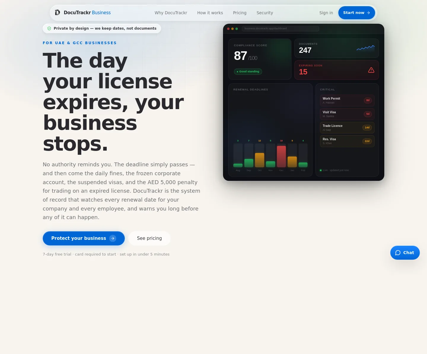 business.docutrackr.app Hero section