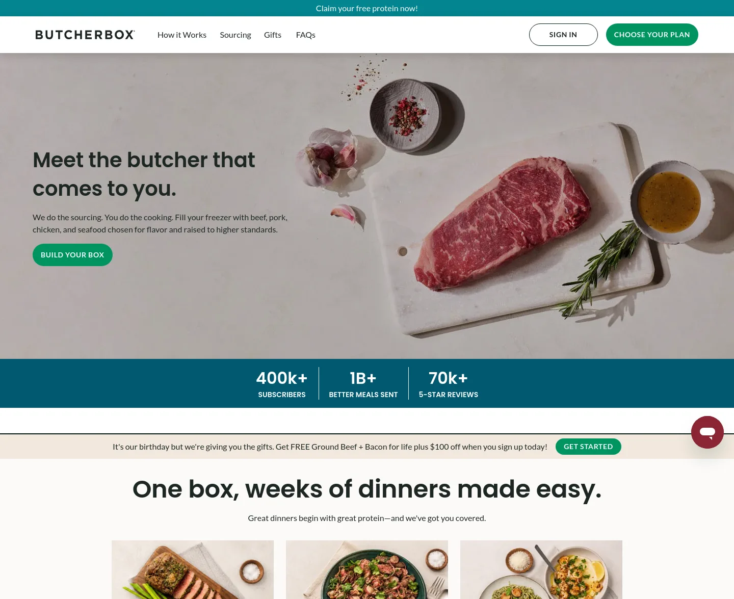 butcherbox.com — a measured funnel