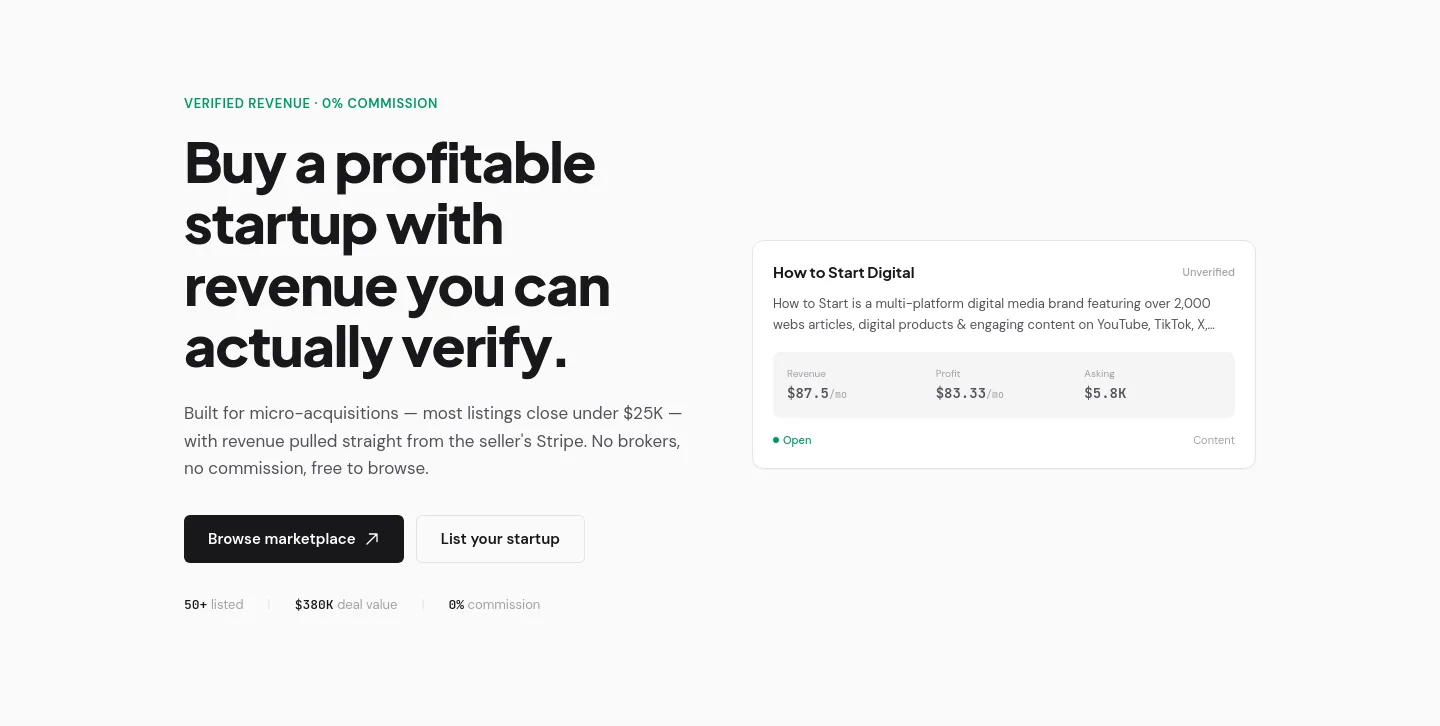 buymicrostartups.com — Hero