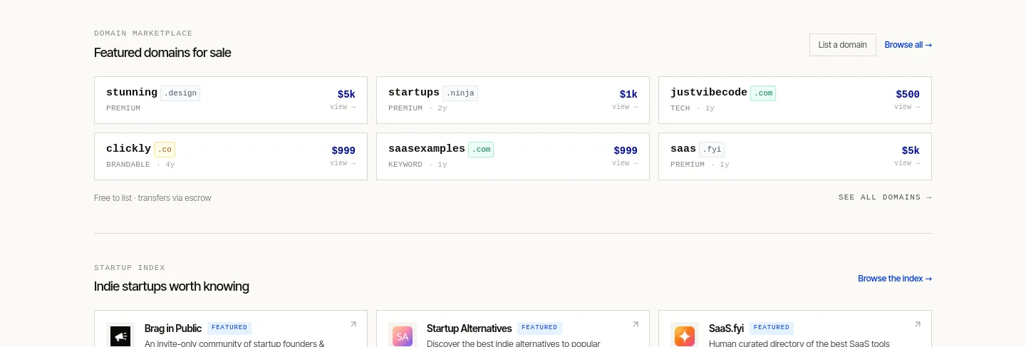 buysellstartups.com Pricing section