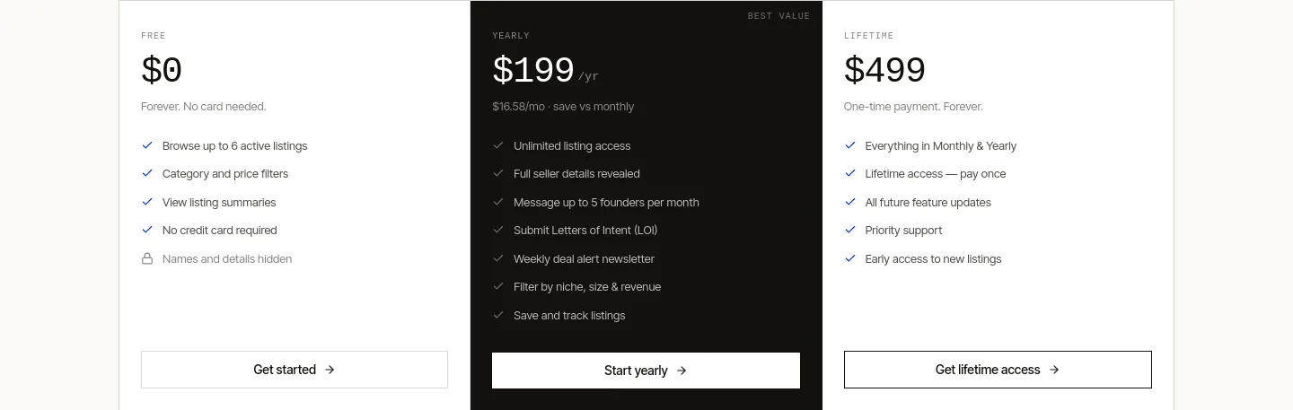 buysellstartups.com Hero section