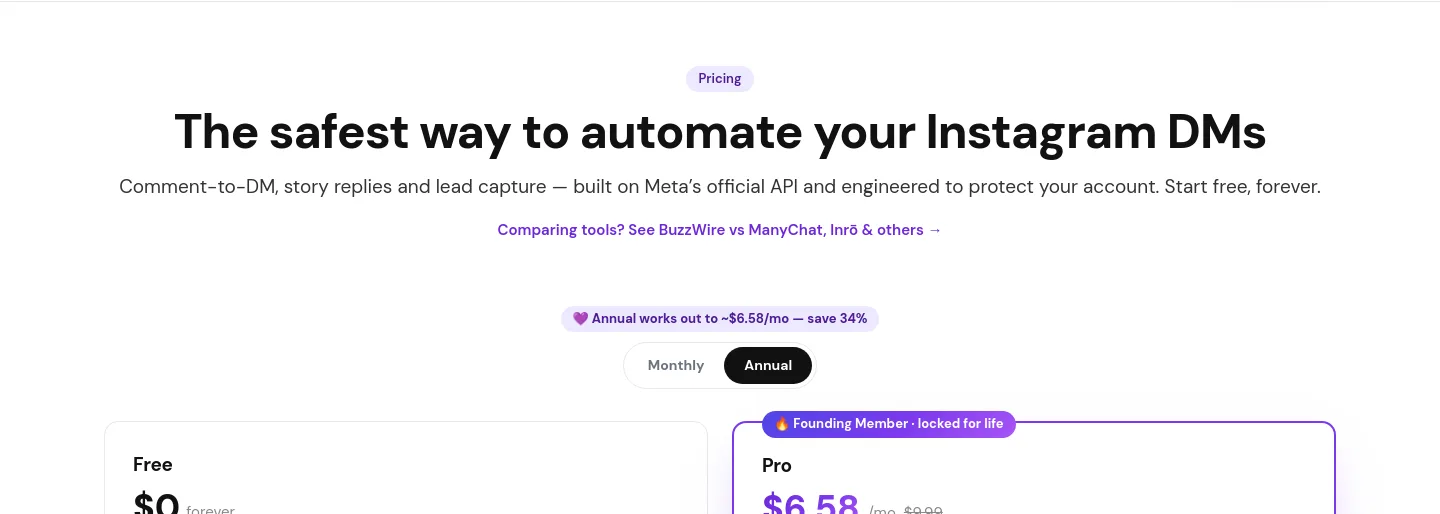 buzzwire.io — a real Hero section