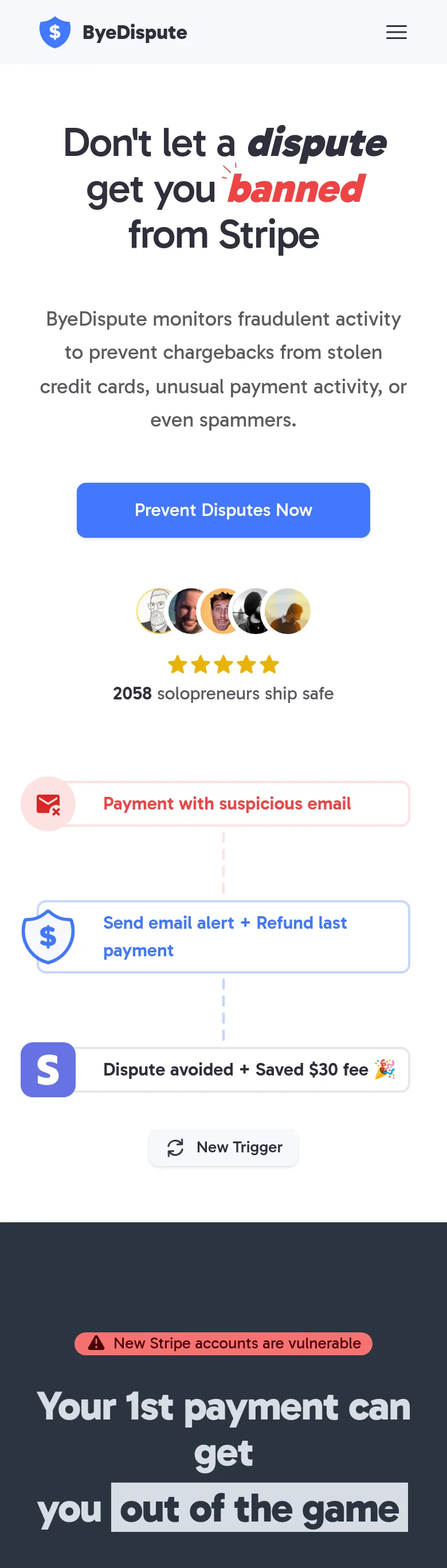 byedispute.com — a measured funnel