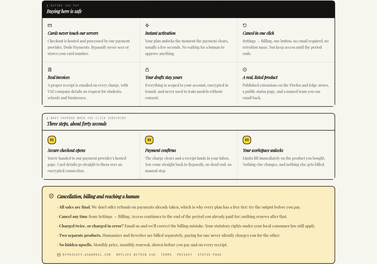 bypassify.online — Features