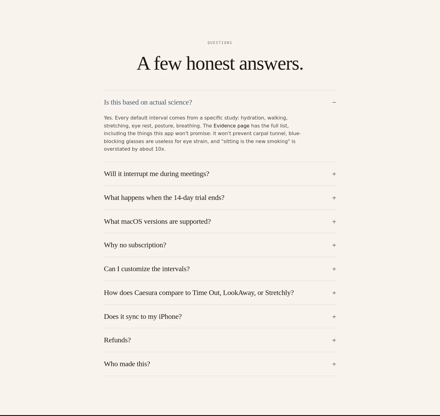 caesura.rest FAQ section