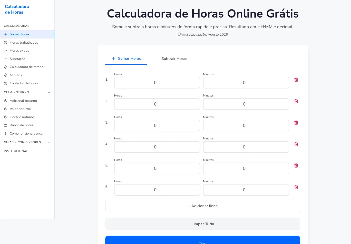 calculadoradehoras.net.br — a measured funnel