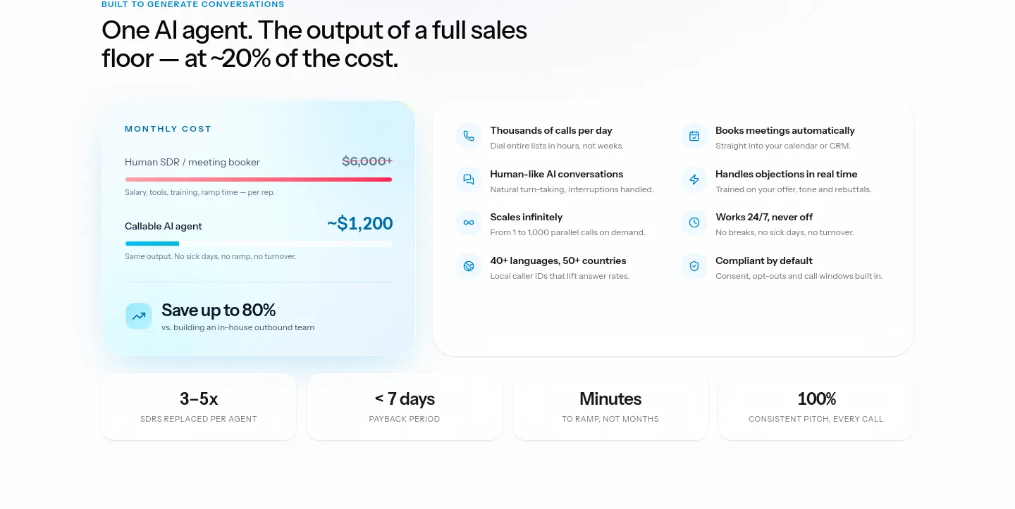 callable.pro Pricing section