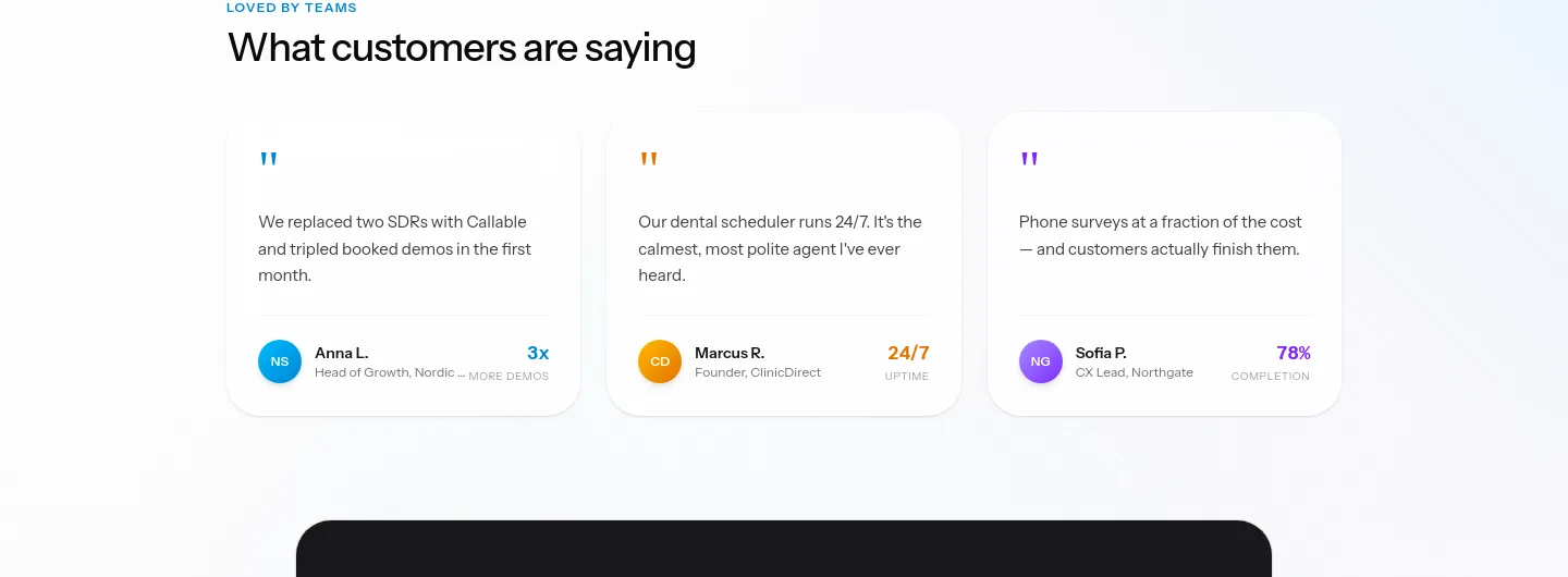 callable.pro — a real Logo Wall section